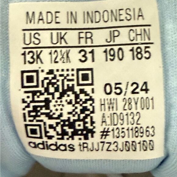 Adidas Kids Duramo SL Running Shoes Light Blue White ID9132 Size 13K NEW - Picture 14 of 16